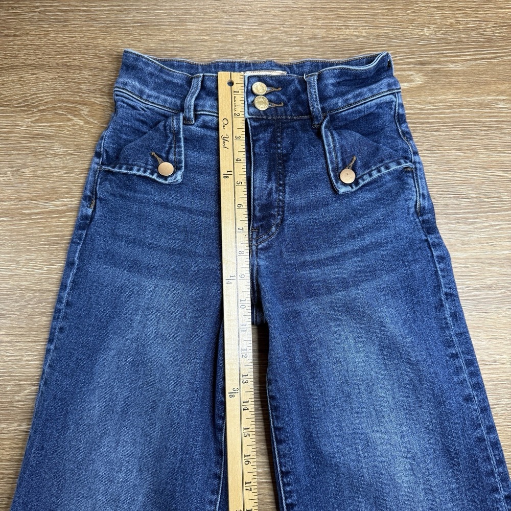 KUT From The Kloth Meg High Rise Wide Leg Crop Jeans Women's Size 00 Blue Modern - Picture 10 of 14